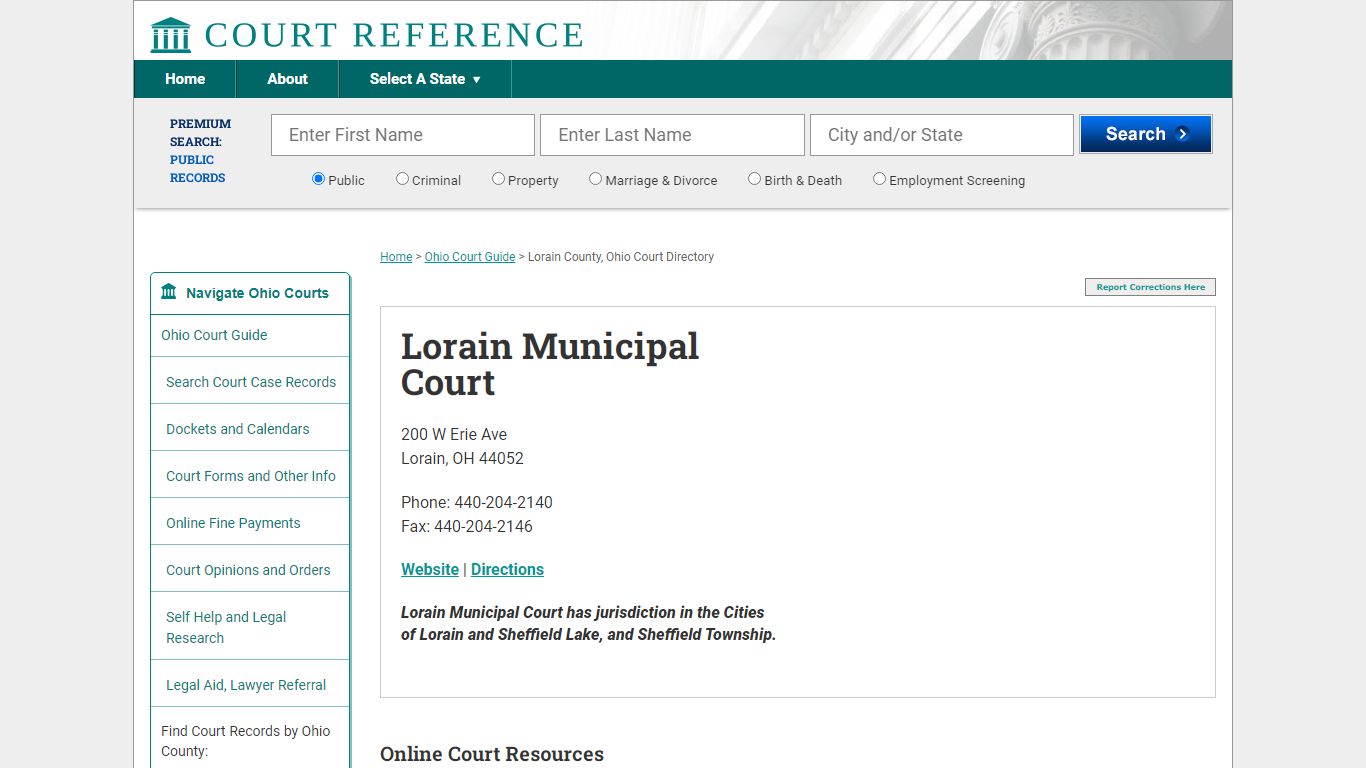 Lorain Municipal Court - Court Records Directory