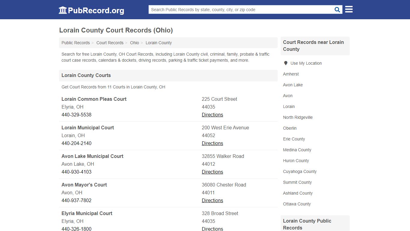 Free Lorain County Court Records (Ohio Court Records)